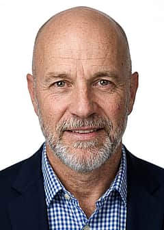 Blue and white checked button-up outfit preview