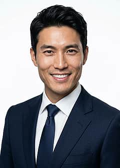 Dark blue tailored suit outfit preview