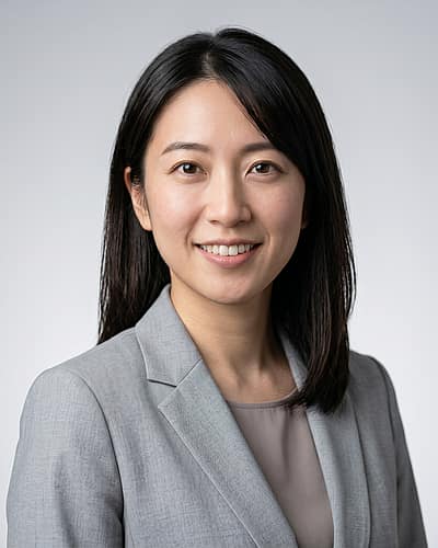 Neutral Gradient / Light Grey · Light gray blazer headshot example