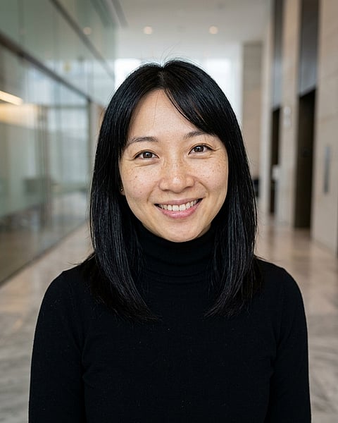 Lobby · Fitted black turtleneck headshot example