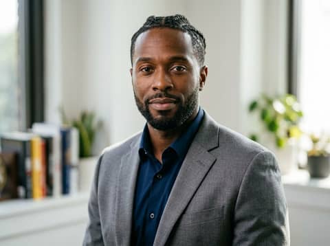 Black Man (Public Model) AI LinkedIn headshot