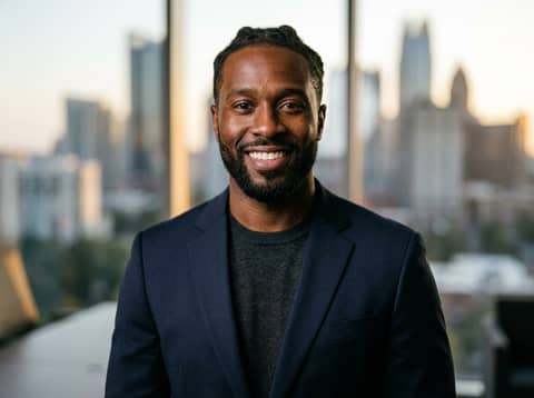 Black Man (Public Model) AI LinkedIn headshot