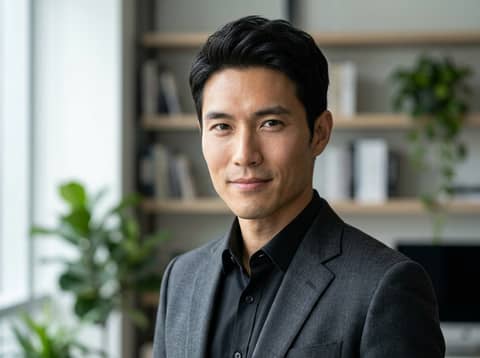 Asian Man (Public Model) AI LinkedIn headshot