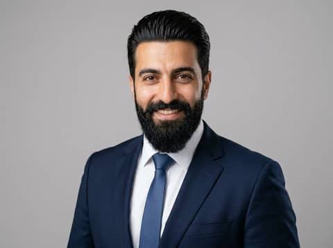 Middle Eastern Man (Public Model) AI LinkedIn headshot