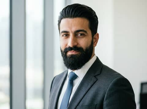Middle Eastern Man (Public Model) AI LinkedIn headshot