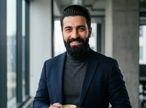 Middle Eastern Man (Public Model) AI LinkedIn headshot