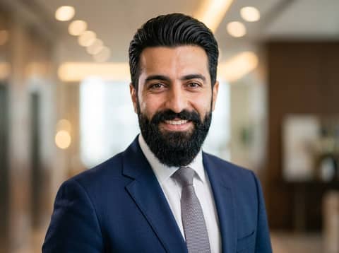 Middle Eastern Man (Public Model) AI LinkedIn headshot