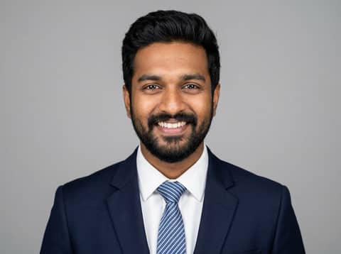 South Asian Man (Public Model) AI LinkedIn headshot