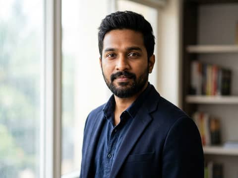 South Asian Man (Public Model) AI LinkedIn headshot