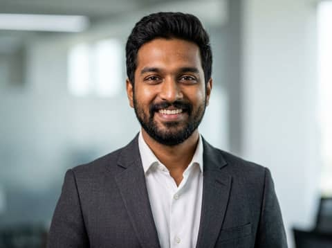 South Asian Man (Public Model) AI LinkedIn headshot