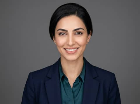 Middle Eastern Woman (Public Model) AI LinkedIn headshot