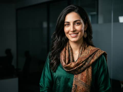 Middle Eastern Woman (Public Model) AI LinkedIn headshot