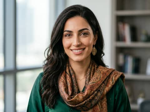 Middle Eastern Woman (Public Model) AI LinkedIn headshot
