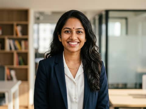 South Asian Woman (Public Model) AI LinkedIn headshot