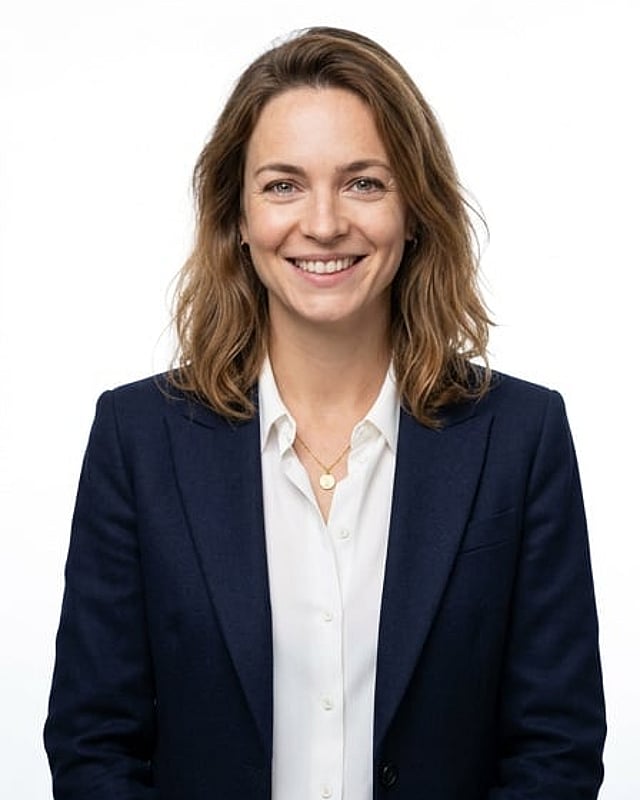 Navy Blazer, Coral Blouse