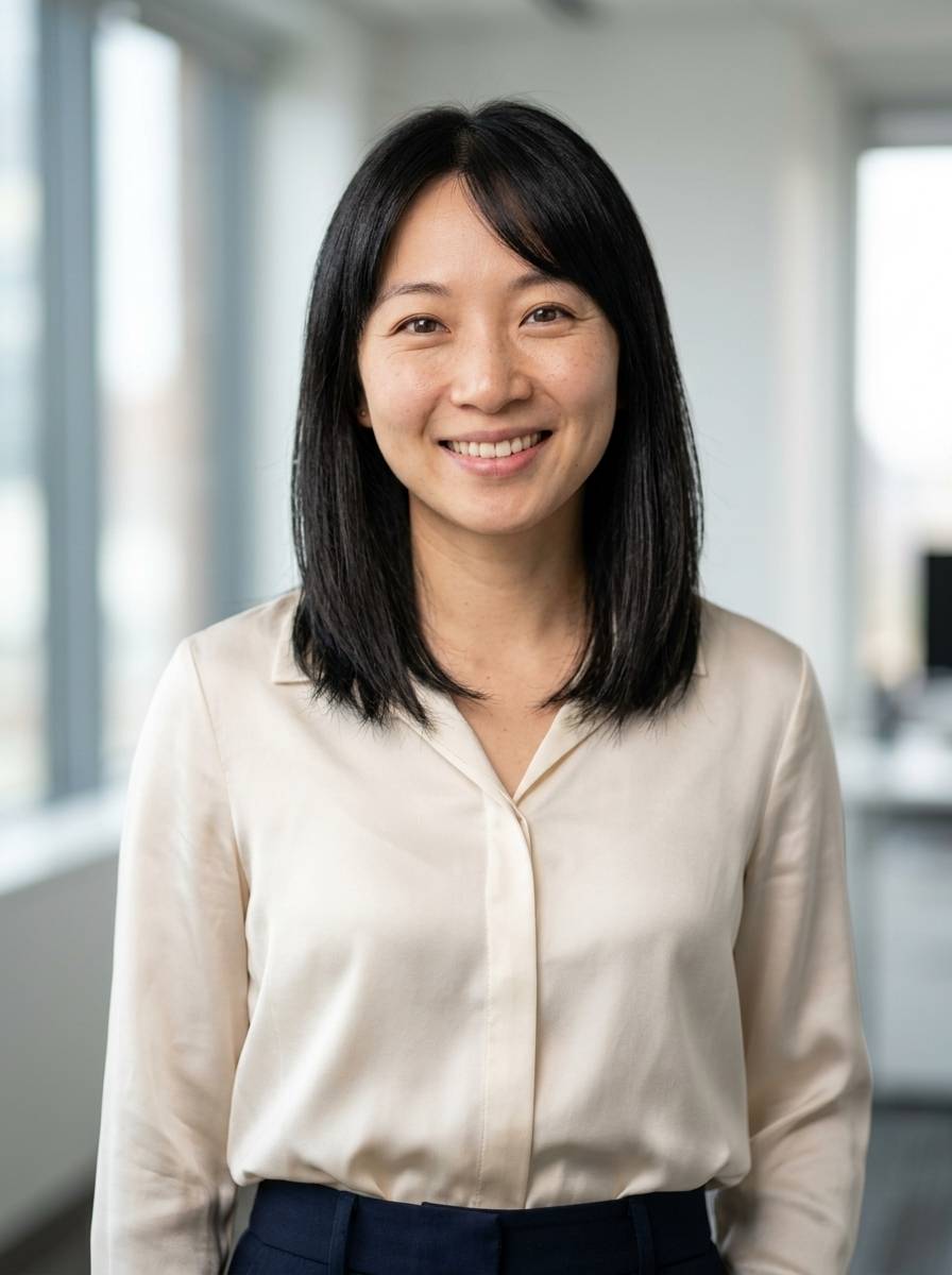 Asian Woman Smiling AI LinkedIn headshot