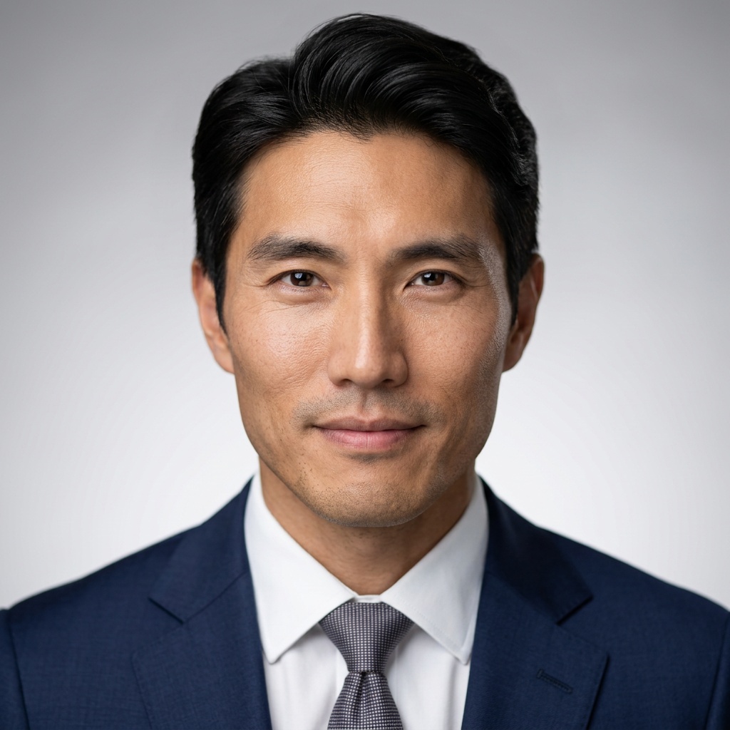 Light Grey · Navy Suit headshot example