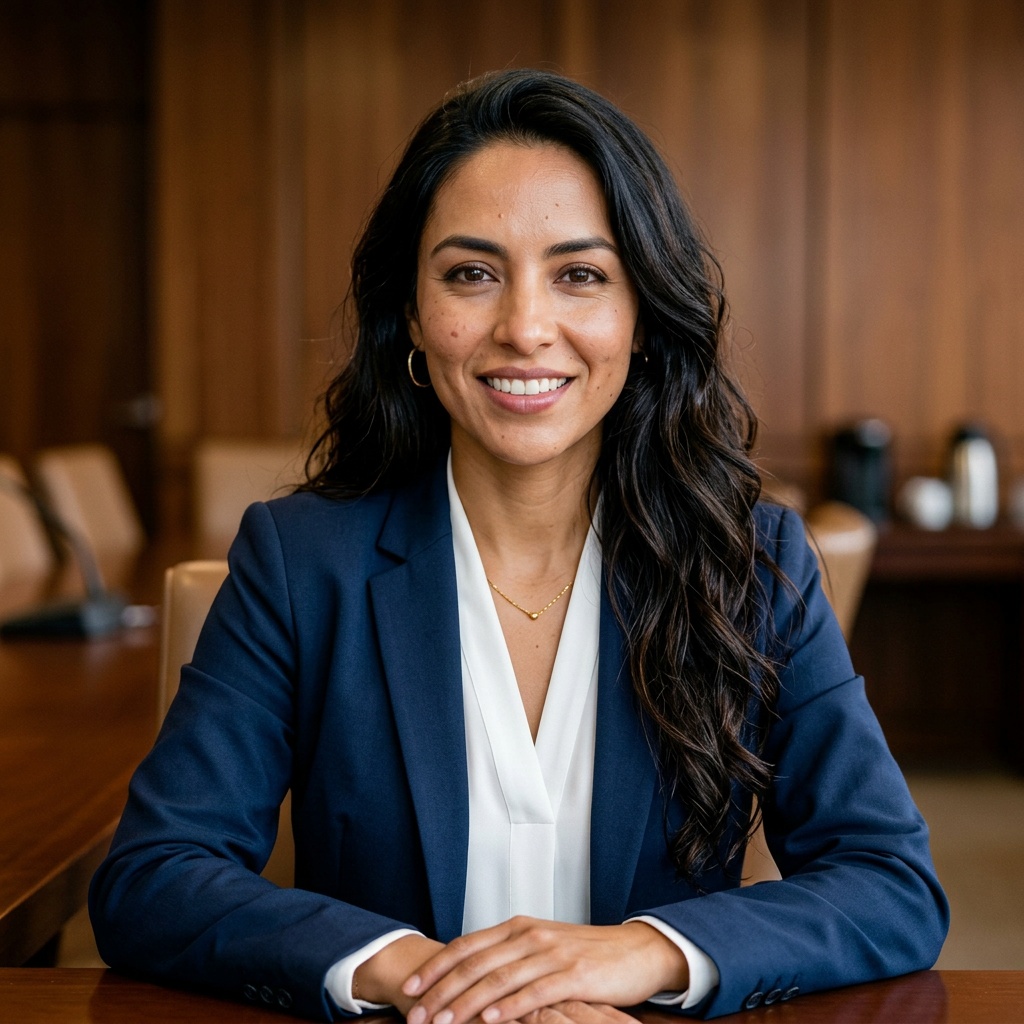 Conference Room · Navy Suit headshot example