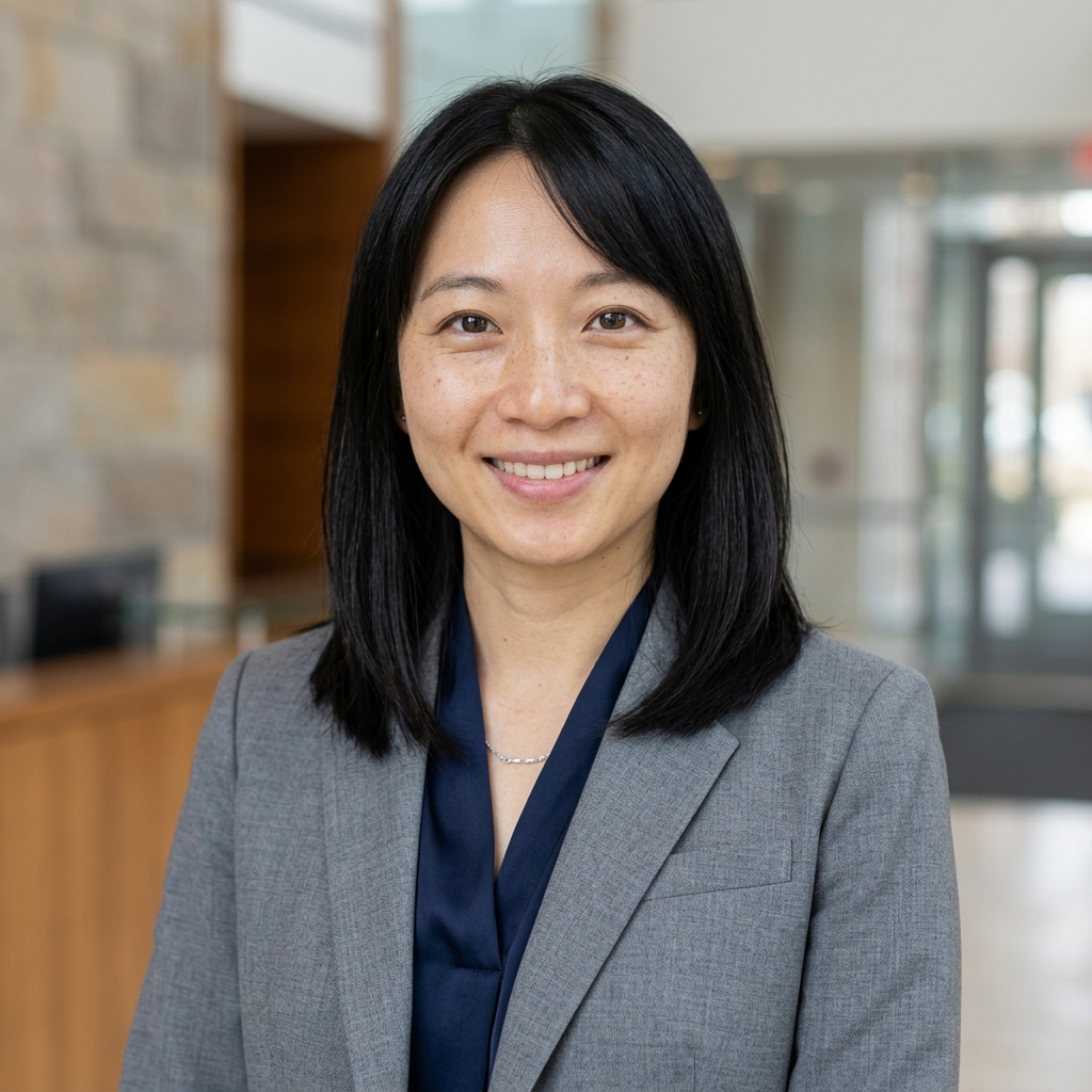 Law Firm Lobby · Soft Gray Suit headshot example