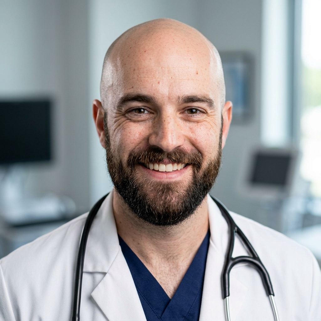 Exam Room · Physician Coat headshot example