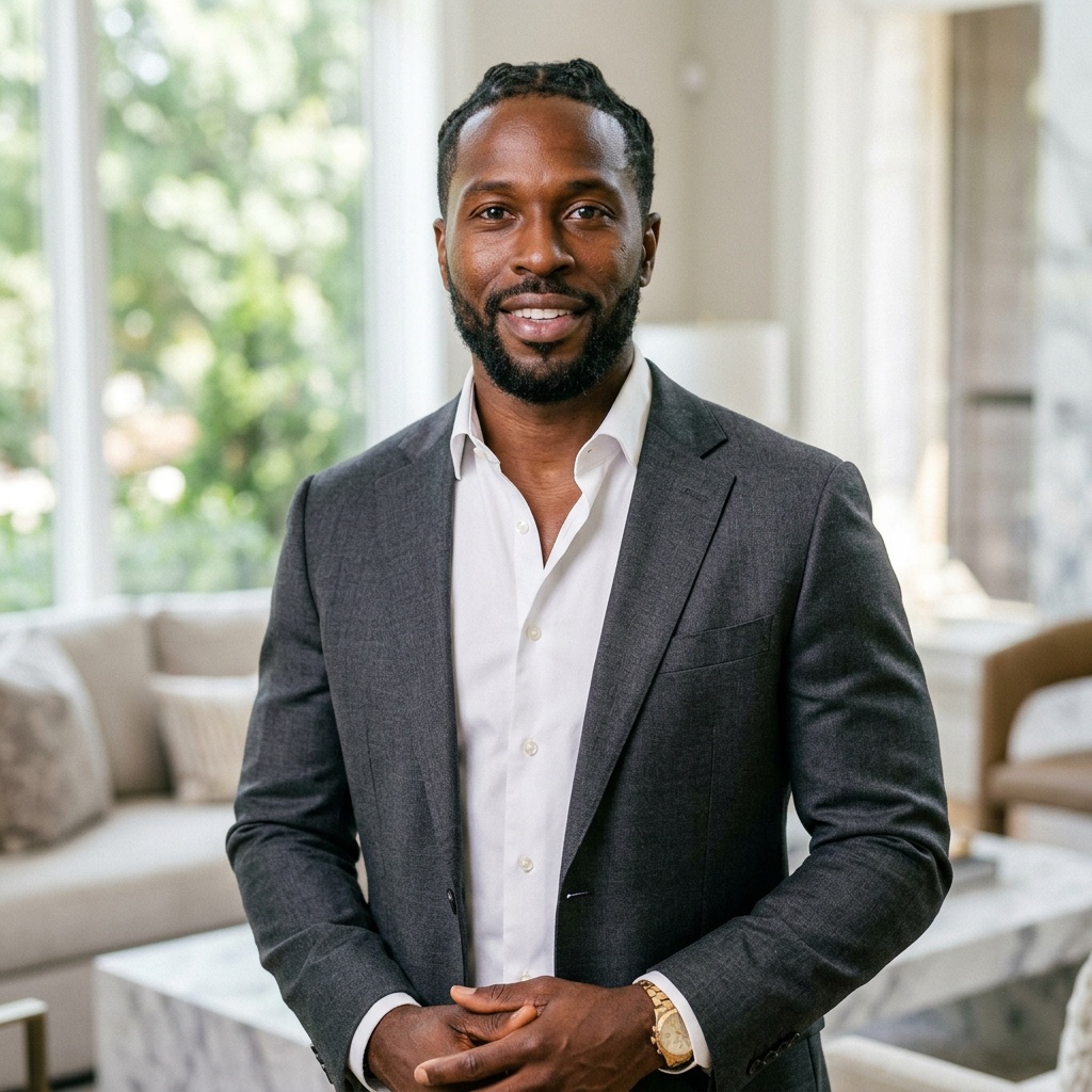 Living Room · Open Blazer headshot example