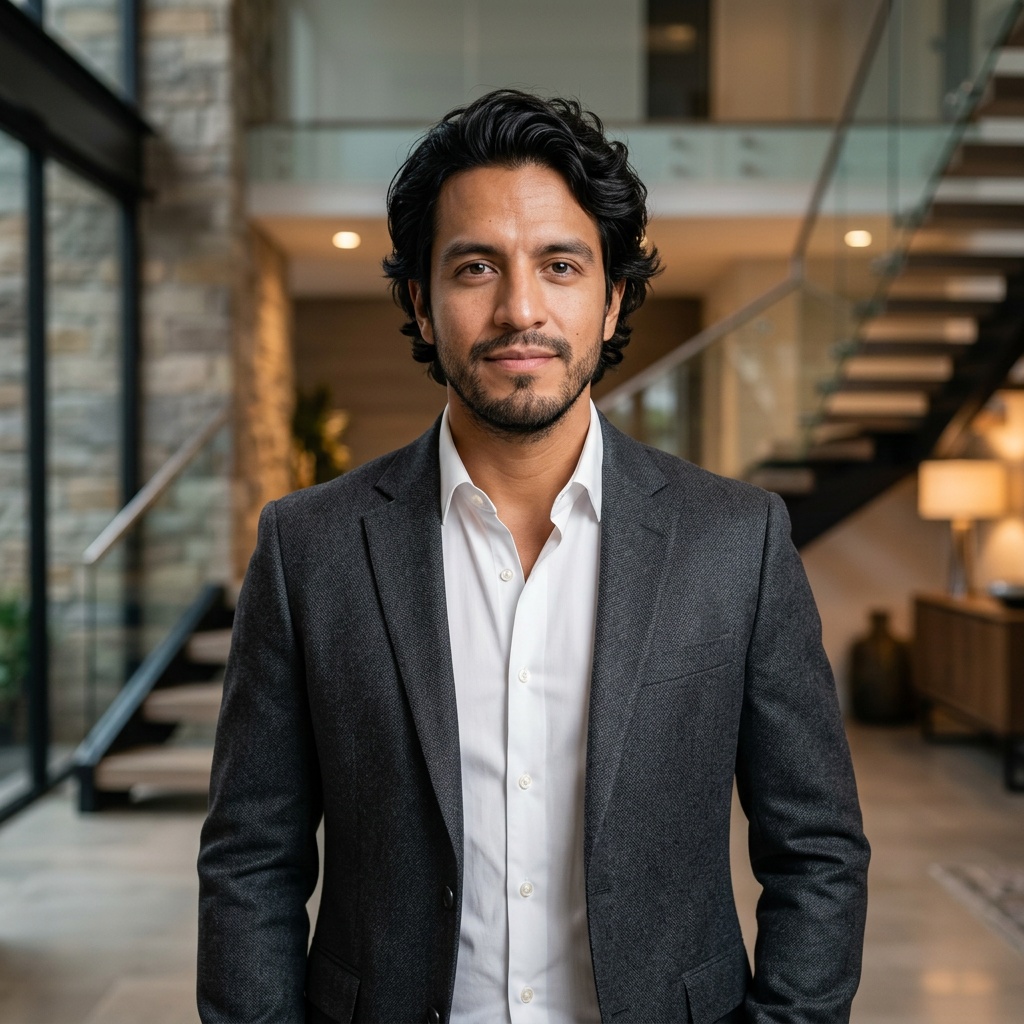 Mansion Foyer · Power Suit headshot example