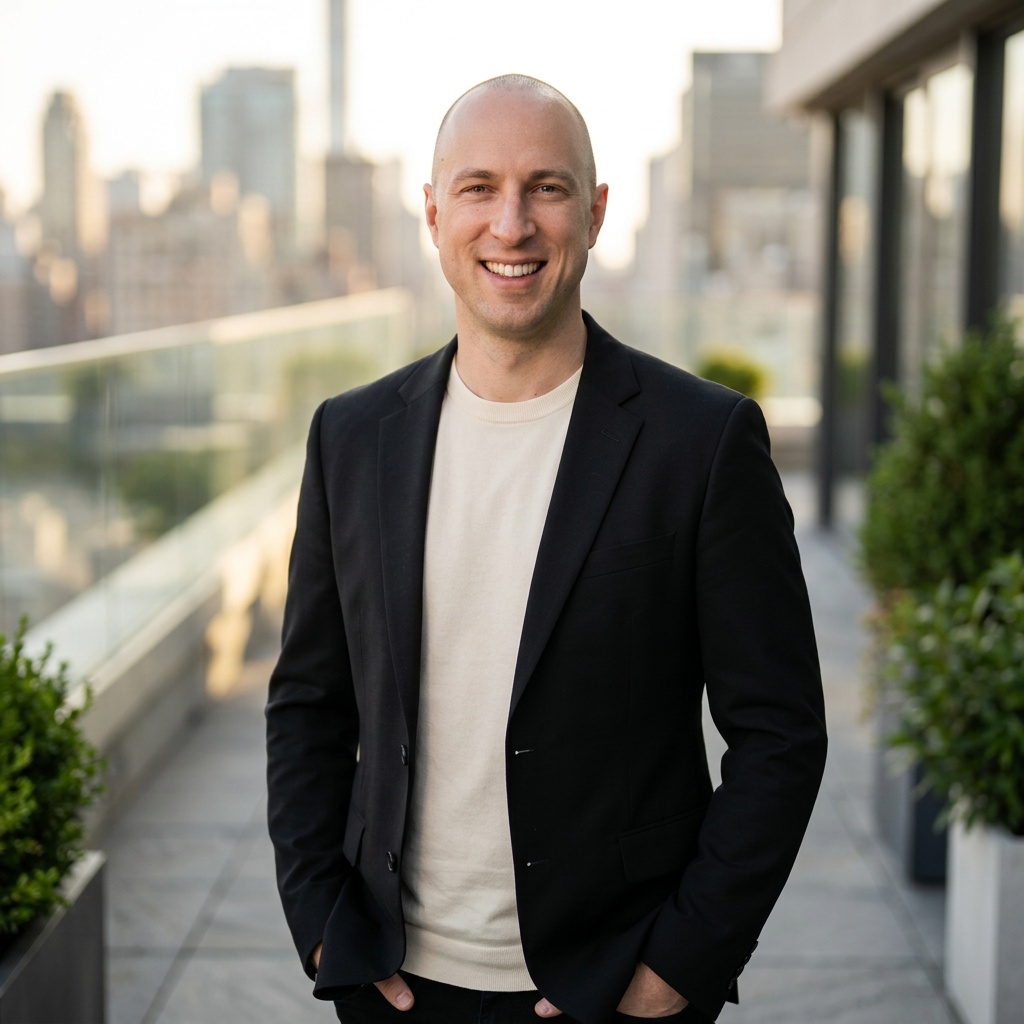 Rooftop · Black Blazer headshot example