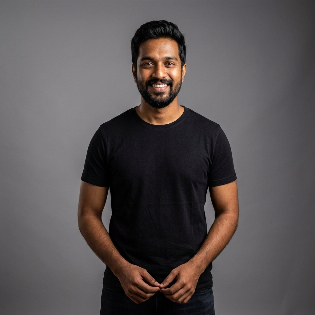 Neutral Grey · Charcoal Tee headshot example