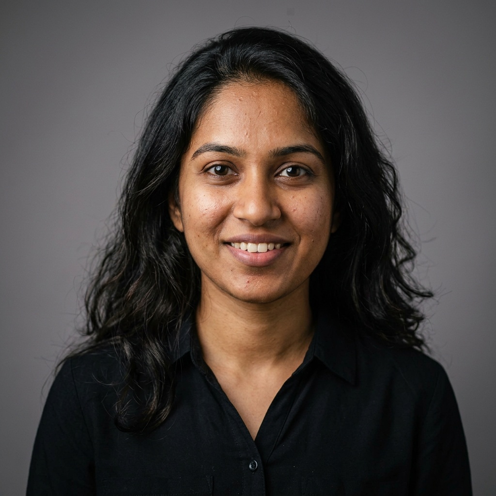 Neutral Grey · Black Button-Up headshot example