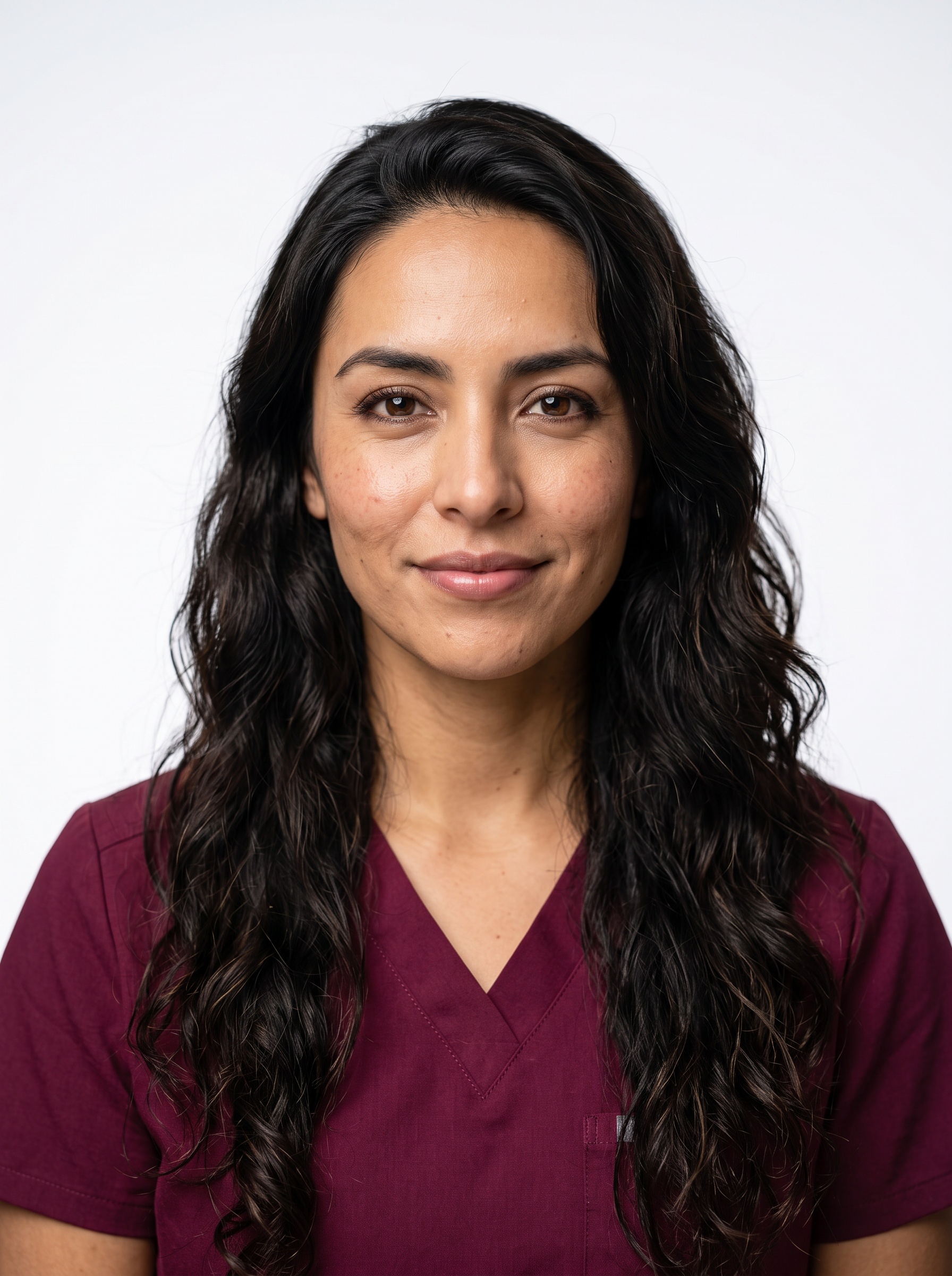 White Studio · Wine Scrubs headshot example