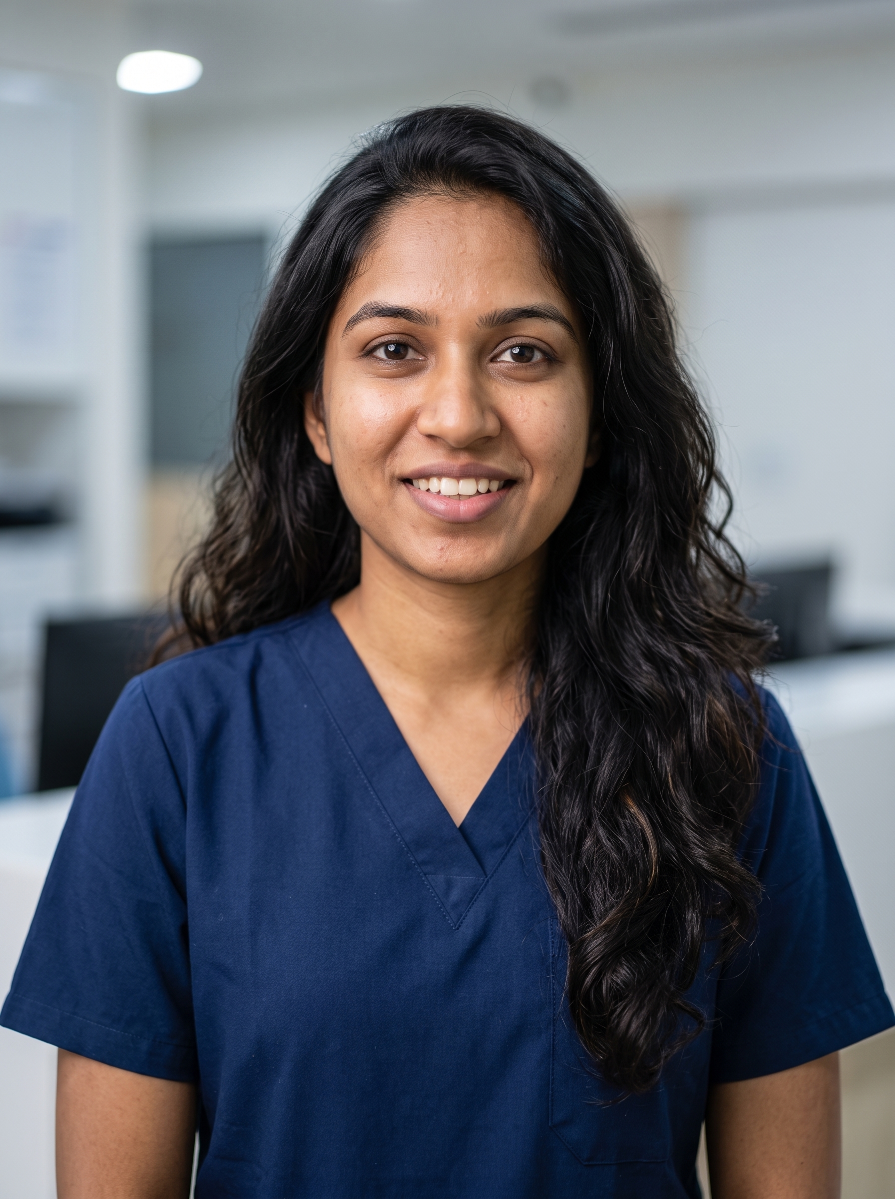 Beispiel für Nurse Station · Navy Scrubs-Headshot