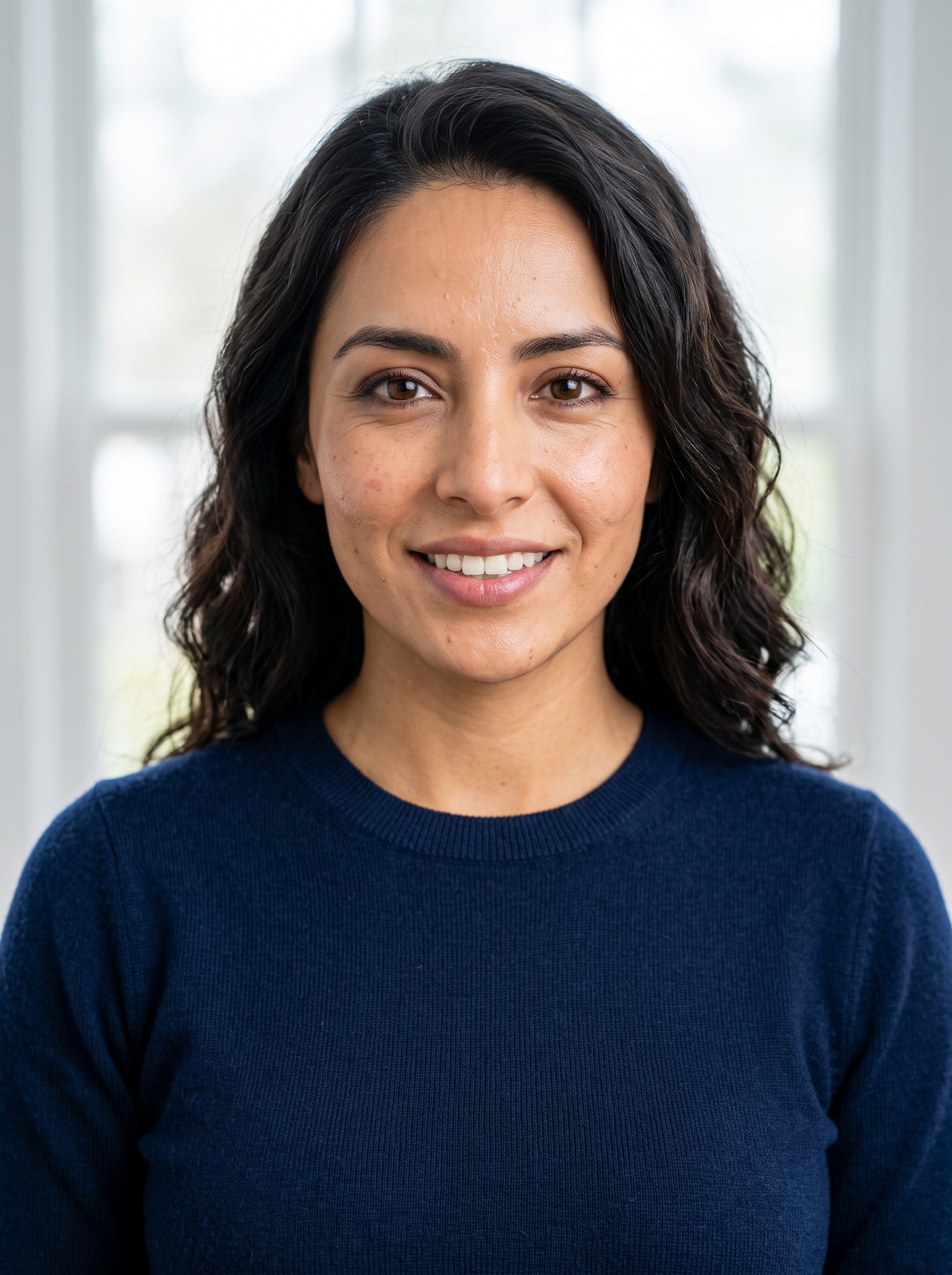 Beispiel für Window Light · Navy Knit-Headshot