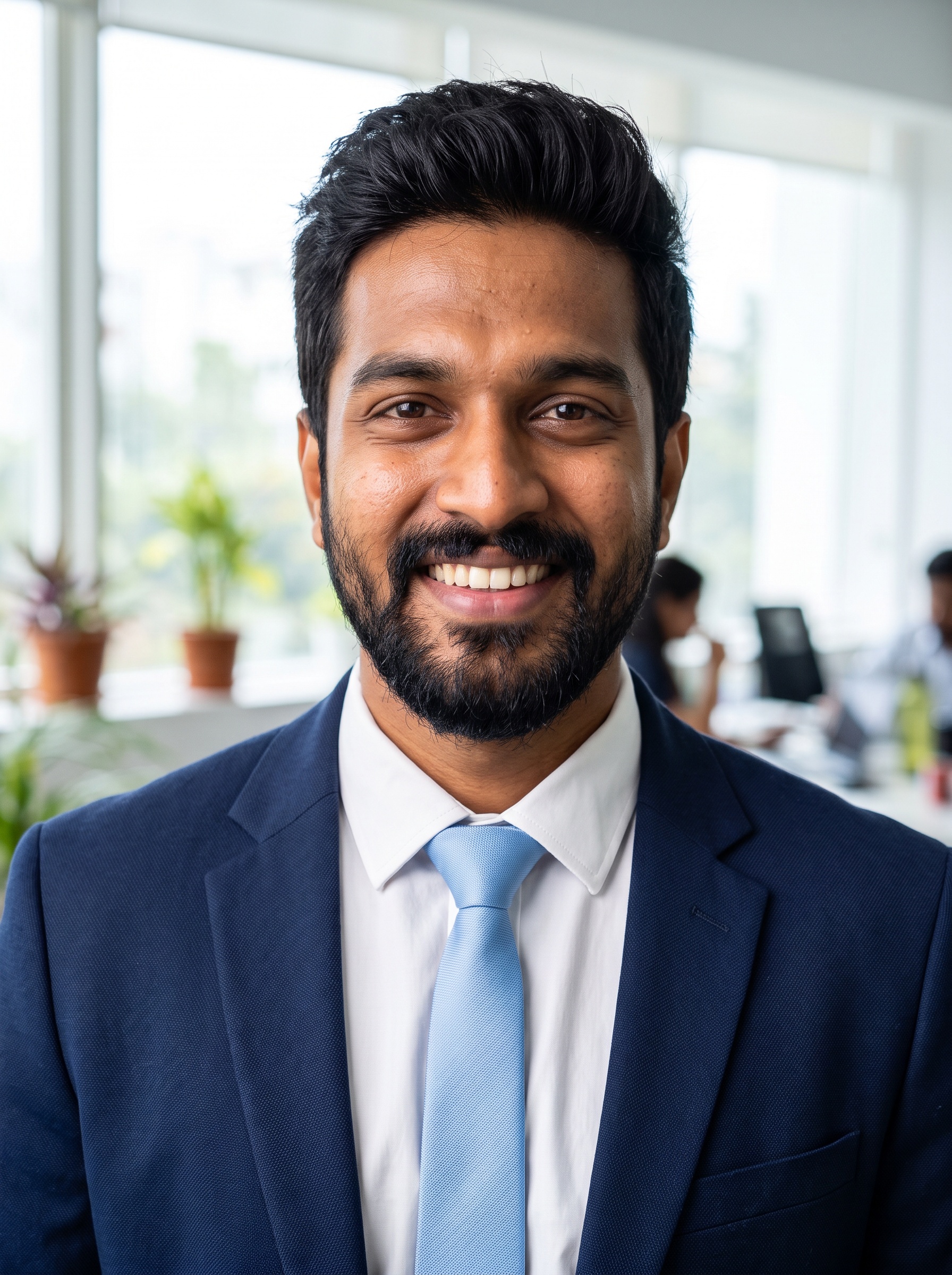 Natural Light · Navy Blazer headshot example