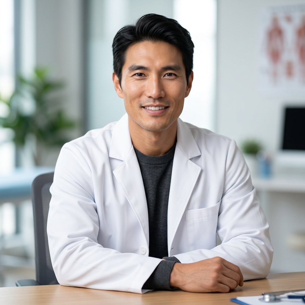 Clean Telehealth Office · Telehealth Business Clinical headshot example