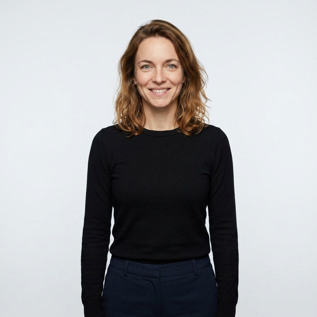 Light Cool-Grey Seamless · Black Long-Sleeve Knit Top headshot example