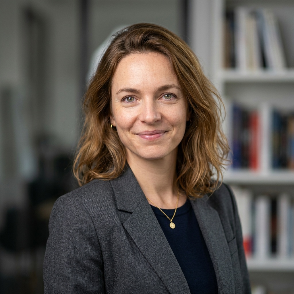 Bookshelf · Charcoal gray blazer headshot example