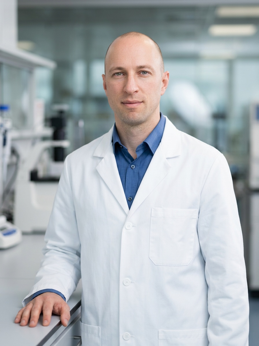 Clinical Research Lab · Research Lab Coat headshot example